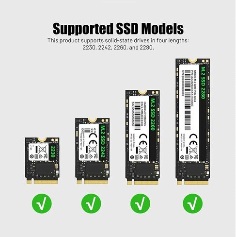 محول M.2 NVMe/NGFF SATA SSD إلى USB 3.1، محول قارئ SSD خارجي بغطاء من سبائك الألومنيوم in Kuwait