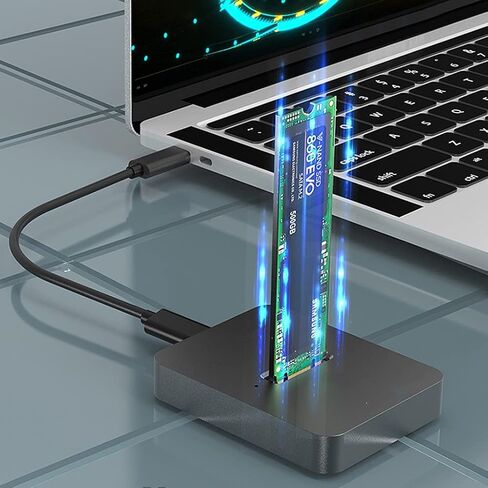 محطة إرساء محرك الأقراص الصلبة الخارجية المزدوجة HDD Dock Type-C SSD بسرعة 10 جيجابت في الثانية M.2 SATA NVME HDD SSD (اللون: SD01) (Sd01) in Kuwait