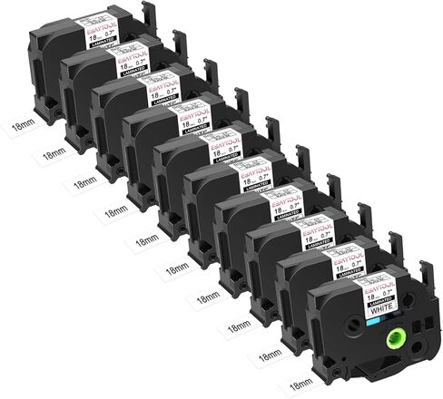 10 Pack Compatible with P-Touch TZe-251 24mm 0.94 Black on White in Kuwait