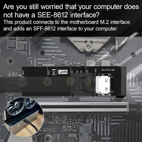 محول M.2 NVMe M-Key إلى OCuLink SFF-8611/SFF-8612 PCIe 4.0 x4، محول عمودي 2280 NGFF SlimSAS، بطاقة توسيع Gen4 لـ Mini ITX، NUC، الكمبيوتر المكتبي، Server U.2 NVMe SSD (الطراز C) in Kuwait