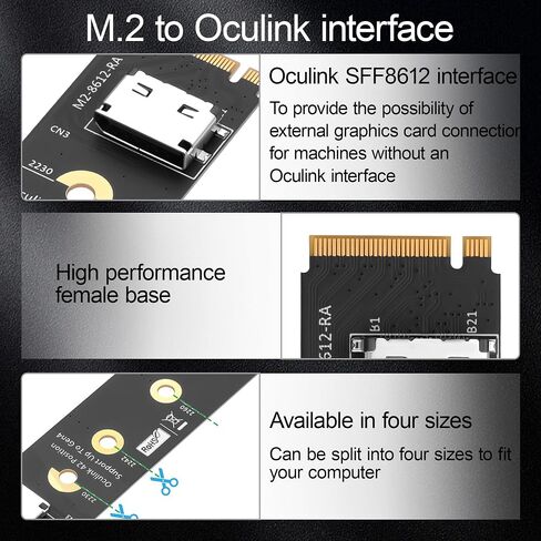 محول M.2 NVMe M-Key إلى OCuLink SFF-8611/SFF-8612 PCIe 4.0 x4، محول عمودي 2280 NGFF SlimSAS، بطاقة توسيع Gen4 لـ Mini ITX، NUC، الكمبيوتر المكتبي، Server U.2 NVMe SSD (الطراز C) in Kuwait
