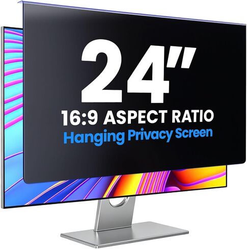 [2-Pack Computer Privacy Screen Filter 27" Hanging Privacy Screen Protector Compatible Widescreen Computer Monitor with Aspect Ratio 16:9,Anti-Glare Privacy Screen Protector (27" Diagonal) in Kuwait