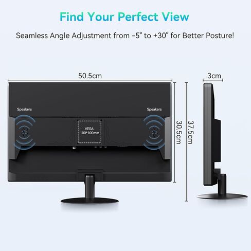 شاشة لمس عالية الدقة مقاس 22 بوصة - تعمل باللمس السعوي من 10 نقاط، HDMI/VGA/BNC، ومكبرات صوت مدمجة، وحامل VESA - مثالية لنقاط البيع والاستخدام المكتبي والصناعي in Kuwait