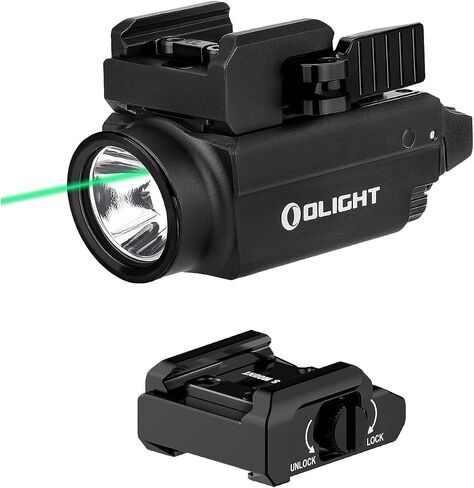 OLIGHT Baldr S 800 لومن مدمج للسكك الحديدية مع شعاع أخضر وحزمة كومبو LED بيضاء 43X Mos Rail Mount in Kuwait