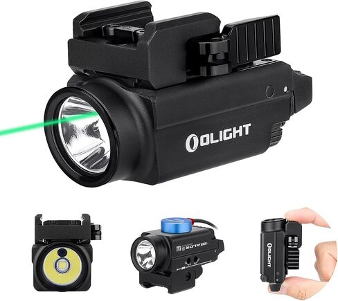 OLIGHT Baldr S 800 لومن مدمج للسكك الحديدية مع شعاع أخضر وحزمة كومبو LED بيضاء 43X Mos Rail Mount in Kuwait