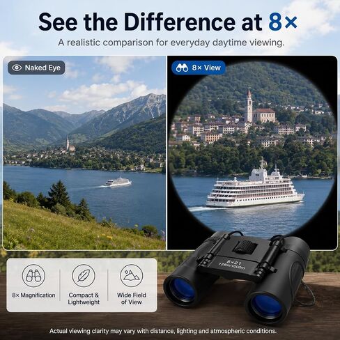 8x21 Compact Binoculars for Adults BAK4 Prism High Powered in Kuwait