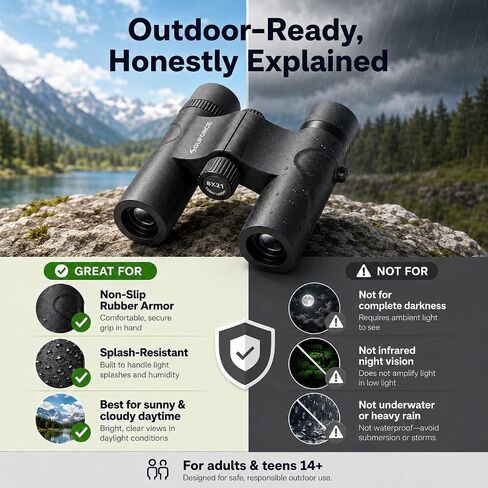 8x21 Compact Binoculars for Adults BAK4 Prism High Powered in Kuwait