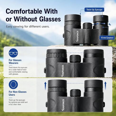 8x21 Compact Binoculars for Adults BAK4 Prism High Powered in Kuwait
