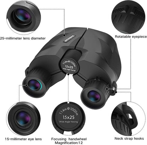 20x25 Compact Binoculars for Adults,Black in Kuwait