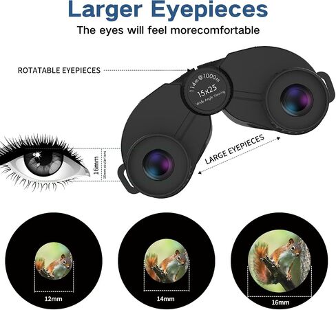 20x25 Compact Binoculars for Adults,Black in Kuwait