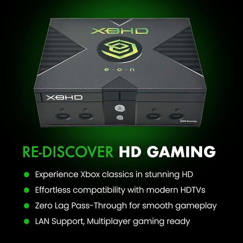 اكس بي اتش دي | محول Xbox HD HDMI الأصلي + LAN Hub - رسومات محسنة، التوصيل والتشغيل، عدم التأخير، محسن الفيديو in Kuwait