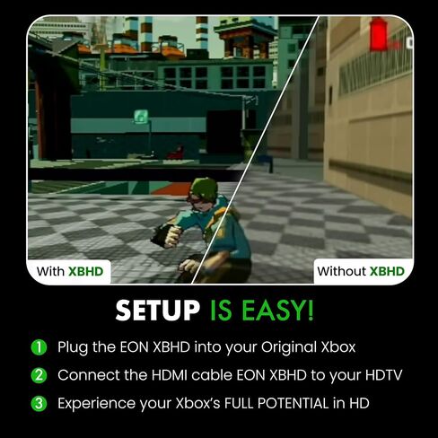 اكس بي اتش دي | محول Xbox HD HDMI الأصلي + LAN Hub - رسومات محسنة، التوصيل والتشغيل، عدم التأخير، محسن الفيديو in Kuwait