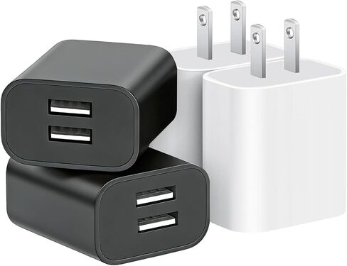 USB Wall Charger,4 Pack Dual Port Plug Adapter,Wall Outlet Charging Block in Kuwait