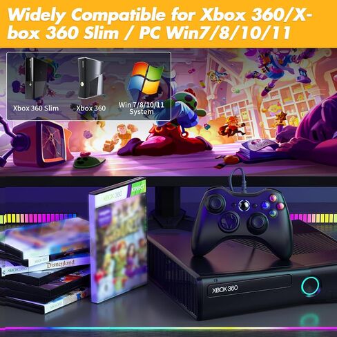 Nonbliep Compatible with Xbox 360 controller, with Dual Vibration/2.5mm Audio Jack Wired Black in Saudi Arabia