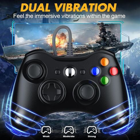 Nonbliep Compatible with Xbox 360 controller, with Dual Vibration/2.5mm Audio Jack Wired Black in Saudi Arabia