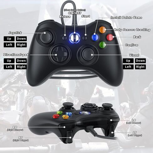 Nonbliep Compatible with Xbox 360 controller, with Dual Vibration/2.5mm Audio Jack Wired Black in Saudi Arabia