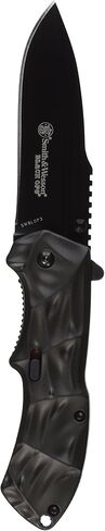 Smith & Wesson Black Ops SWBLOP3 7.7in S.S. Assisted Opening Knife with 3.4in Drop Point Blade and Aluminum Handle for Outdoor, Tactical, Survival and EDC in Saudi Arabia