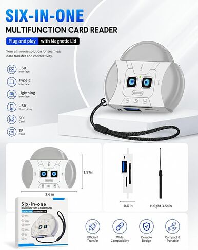 6-in-1 USB C Memory Card Reader Adapter in Kuwait