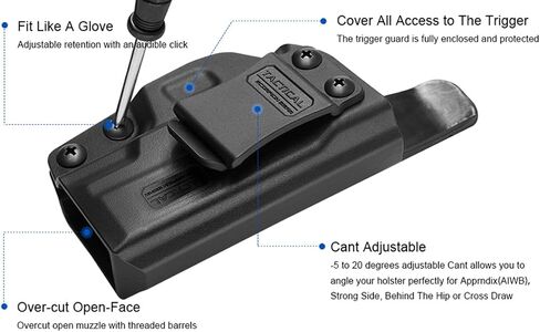 حافظة بنطال تكتيكية من نوع Scorpion Gear Polymer IWB مخفية داخل البنطلون: تناسب Smith & Wesson S&W M&P Shield .40 3.1 بوصة، 9 مم 3.1 بوصة in Kuwait