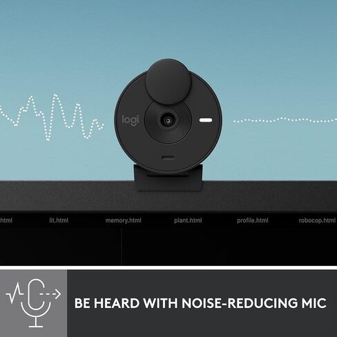 Logitech Brio 301 Full HD Webcam with Privacy Shutter, Noise Reduction Microphone, USB-C, Certified for Zoom, Microsoft Teams, Google Meet, Auto Light Correction - Black (Bulk Packaging) in Saudi Arabia