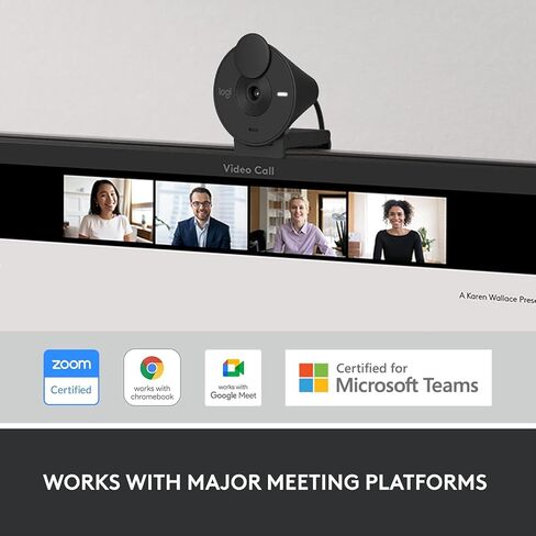 Logitech Brio 301 Full HD Webcam with Privacy Shutter, Noise Reduction Microphone, USB-C, Certified for Zoom, Microsoft Teams, Google Meet, Auto Light Correction - Black (Bulk Packaging) in Saudi Arabia
