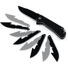 KNINE OUTDOORS Pocket Folding Knife for Men, Replacement Blades (Blue) in Kuwait