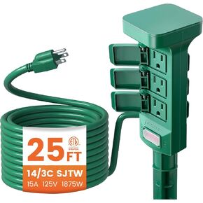 SURAIELEC Outdoor Power Stake Waterproof 6 Grounded Outlets, 15FT in Saudi Arabia