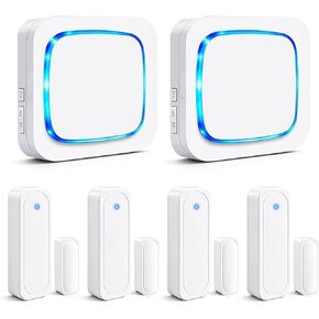 4 in 2 Sensor Wireless Door Chime 58 Melodies 5 Volume Alarm LED for Home in Saudi Arabia