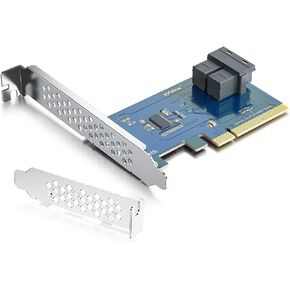 10Gtek PCIe 3.0 x8 to Dual SFF-8643 U.2 NVMe Adapter, Bifurcation Required for (2) U.2 SSDs, Supports Windows/Linux/ESXi, RAID/Server/Storage Upgrade in Saudi Arabia