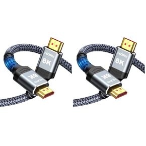 كابل HDMI قصير للغاية 8K من Highwings بطول إجمالي 1.07 قدم، طول كابل 0.71 قدم، سلك HDMI مجدول فائق السرعة - 4K@120 هرتز، 8K@60 هرتز، eARC، متوافق مع PS5، الشاشة، الكمبيوتر الشخصي والمزيد in Saudi Arabia