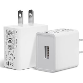 2PCS UL 5V 2A USB Wall Charger AC DC Adapter Universal Portable Travel USB Wall Plug for Phones, Tablets, Bluetooth Speakers, Smart Watches, MP3 Players, Headphones, etc in Saudi Arabia