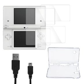 مجموعة ملحقات JDGPOKOO 4 في 1 لجهاز Nintendo DSi، وغطاء حماية شفاف لجهاز NDSi، مجموعتين من واقيات الشاشة وكابل شحن متوافق مع NDSi فقط in Kuwait