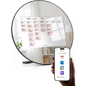 Frameo Digital Picture Frame WiFi Calendar 10.1" Mirror 3-in-1 Touchscreen Photo Frame, Auto-Synced Calendar, Share Photos & Videos via App, 32GB Wall/Tabletop for Parents Grandparents Home Gifts in Kuwait