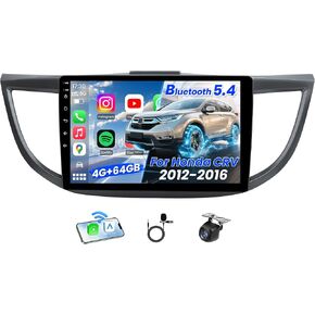 Car Radio for Honda CRV 2012-2016: Car Stereo with Wireless Carplay Android Auto,10inch 1280 * 800 HD IPS Touch Screen Bluetooth GPS WiFi RDS FM Radio SWC 1080 AHD Backup Camera in Saudi Arabia