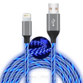 Light Up iPhone Charger Cord 3FT iPhone Charger Cable Colorful Gradual LED MFi Certified Lightning Cable Fast Charging for iPhone 14 13 12 11 Pro Max XR X SE 8 Plus, iPad iPod and More (Multicolored) in Kuwait