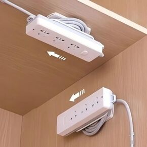 5 Pack Adhesive Power Strip Holder Wall Mount - No Drilling Slide Design Cord Organizer for Surge Protectors Routers and Remotes - Strong Acrylic Tape Cable Management Box 3.94 x 1.57 in-White in Saudi Arabia
