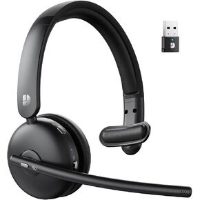 Dytole Wireless Headset with Mic for Work, Bluetooth Headset with Mic, AI Noise Cancelling, 65H Battery & Mute Function, Single-Ear Wireless Headset & USB Dongle, Fit for PC/Laptop/Teams/Call Center in Saudi Arabia