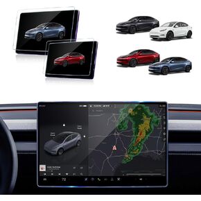 واقي شاشة غير لامع لـ 2026+ Tesla Model Y Juniper [ممتاز وأداء] 16 بوصة Navi وملحقات شاشة خلفية 8 بوصة [زجاج مقسى مضاد للوهج وبصمات الأصابع] in Saudi Arabia