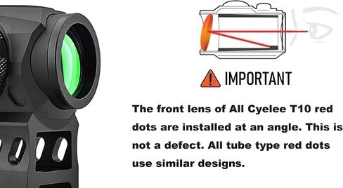 Cyelee T10 منظر نقطة حمراء 1x20mm 2MOA نطاق بندقية Shake Awake مع جهاز رفع الشاهد المطلق in Kuwait