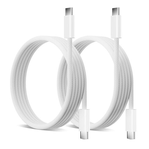 كابل USB C إلى USB C بقدرة 60 واط، شحن سريع مجدول من النايلون لهاتف iPhone 17/16/15 in Kuwait