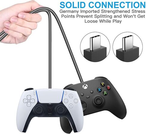 KOOWOD PS5 Controller Charger – 2 Pack 5FT OEM Original 3A Fast Charging Cable USB C to USB C Data Cord Wire for PlayStation 5 DualSense, Xbox Series S X Core, Elite Series 2, Switch Controller in Kuwait