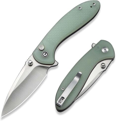 CIVIVI Faeger Pocket Folding Knife for EDC, 2.98" Swedish 14C28N Blade G10 Handle, Reversible Clip for Men Women Outdoor Carry C24031-1 (Black) in Saudi Arabia