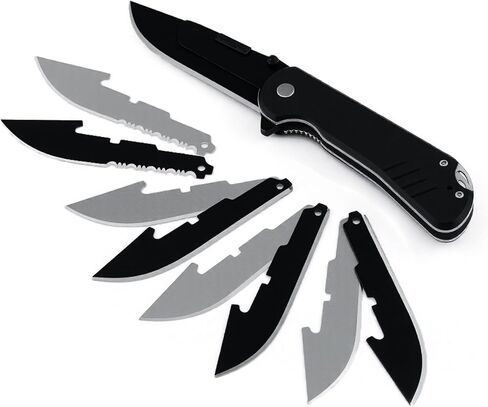 KNINE OUTDOORS Pocket Folding Knife for Men, Replacement Blades (Blue) in Kuwait