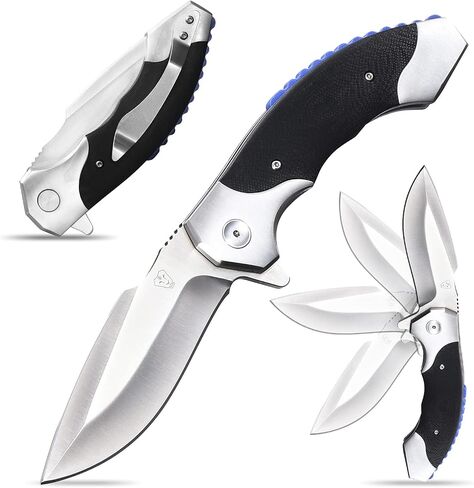 Eafengrow EF5&6&15 Folding Knives 9Cr18Mov Steel Blade G10 Steel Handle Ball Bearing Outdoor Camping Knife in Saudi Arabia