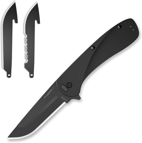 OUTDOOR EDGE RAZOR VX1 | Replaceable Blade Assisted EDC Folding Pocket Knife | 3" Stainless Blade, Black Anodized Aluminum Handle, Reversible Pocket Clip | Outdoor, Camping, Survival, Utility in Kuwait