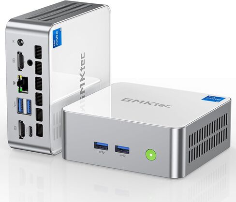 GMKtec Mini PC Intel i5-12450H Processor (Turbo 4.4 GHz) 16GB(8 * 2) DDR4 512GB M.2 NVMe SSD i226v NIC USB 3.2, Type-C/WiFi 6, BT5.2, RJ45 2.5G/ 4K Triple Display Desktop Mini Computers in Saudi Arabia