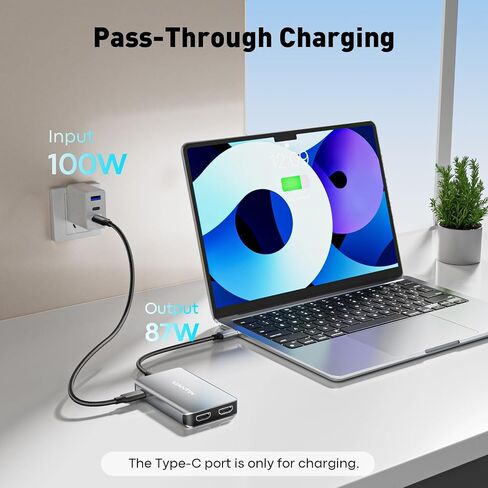 UANTIN 6-in-1 USB C Hub, Type C to Dual HDMI Adapter 4K@60Hz in Saudi Arabia