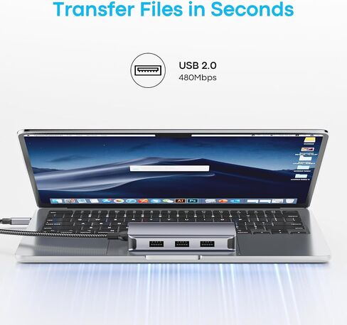 UANTIN 6-in-1 USB C Hub, Type C to Dual HDMI Adapter 4K@60Hz in Saudi Arabia