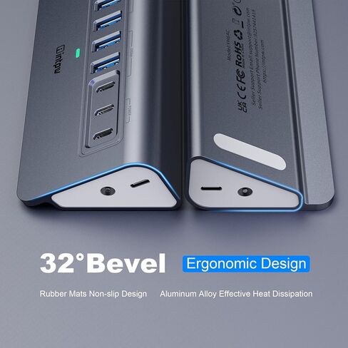 موزع USB يعمل بسرعة 10 جيجابت في الثانية، موزع USB بـ 9 منافذ intpw YH6AC مع USB A/USB C 3.2، 4 USB 3.0، 2 منافذ شحن PD 45 وات، محول طاقة 65 وات + كابل 3.3 قدم، محور موسع USB من الألومنيوم لأجهزة الكمبيوتر المحمول والكمبيوتر الشخصي وiPhone 17/16 in Kuwait