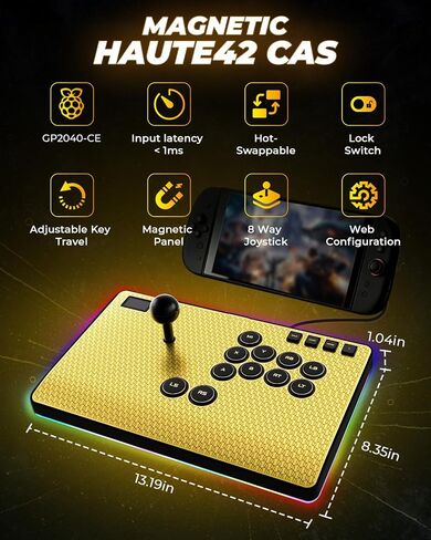 Haute42 C-AS Magnetic Leverless Arcade Stick, Aluminum Fightstick, Hot Swap in Saudi Arabia